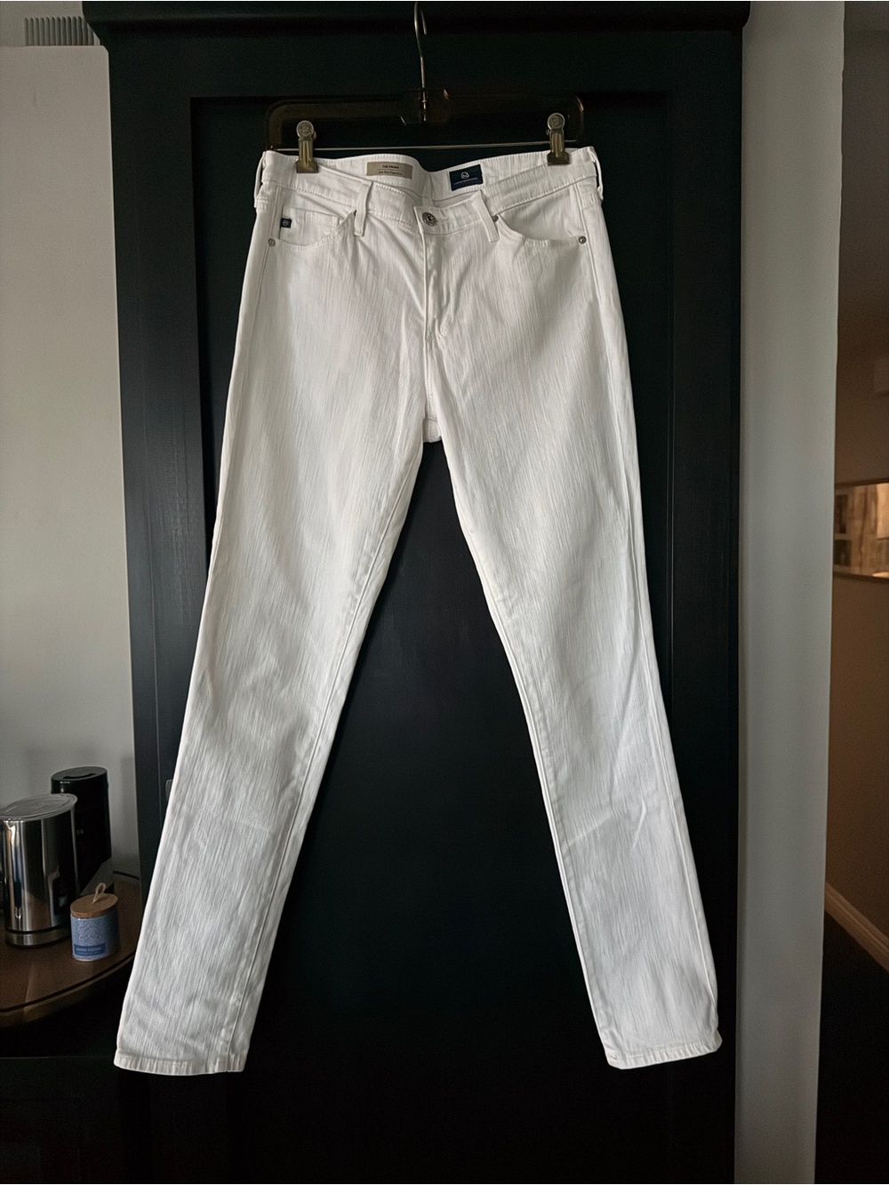AG Adriano Goldschmied White Mid-Rise Prima Cigarette Jeans Size 28